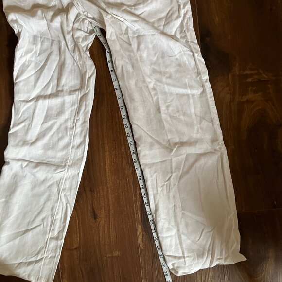 NWT White wide leg travel vacay linen pants resort tropical beach - Picture 9 of 10